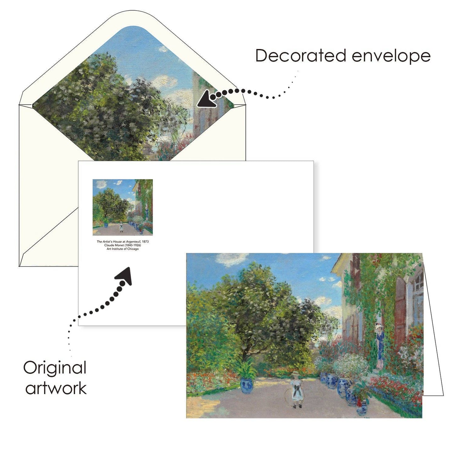 Monet Gardens - Boxed Blank Note Cards – Set of 16 in a Keepsake Gift Box