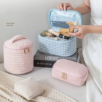 4 pcs Portable Corduroy Travel Toiletry Bag