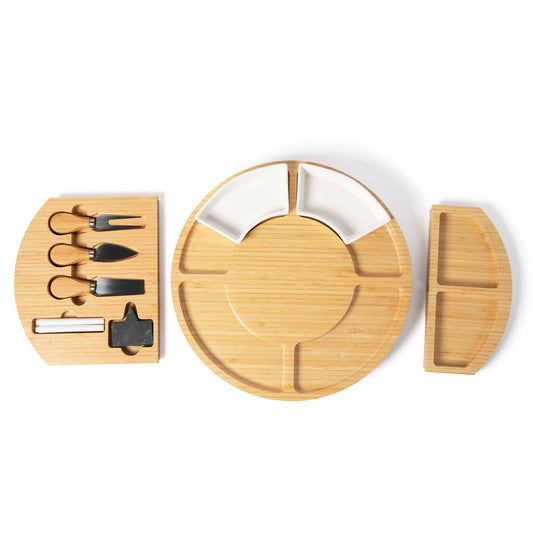 Two Drawer Bamboo Charcuterie Board Set