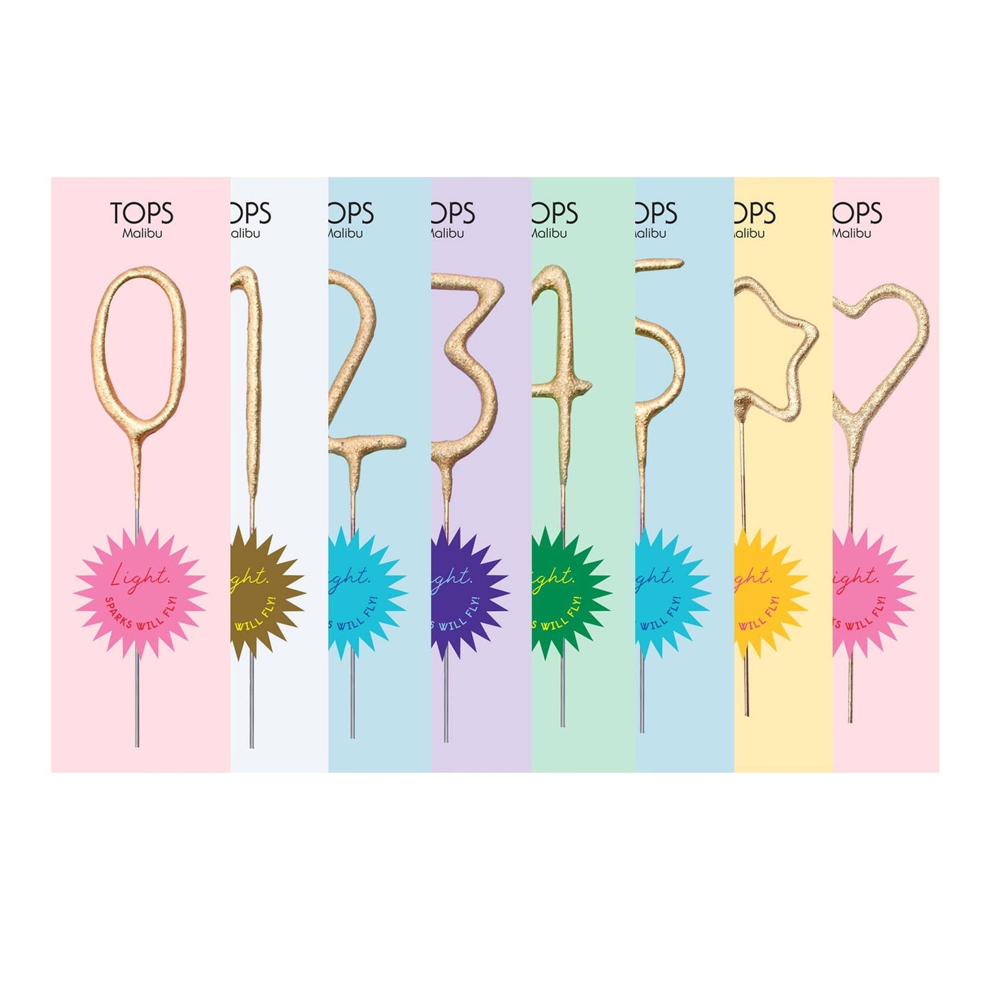 Mini 4" Gold Number Sparkler Wand Display - Pre-Filled