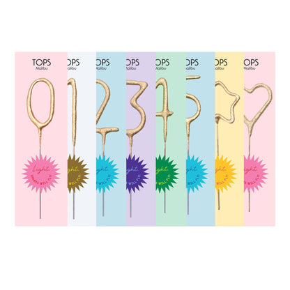 Mini 4" Gold Number Sparkler Wand Display - Pre-Filled