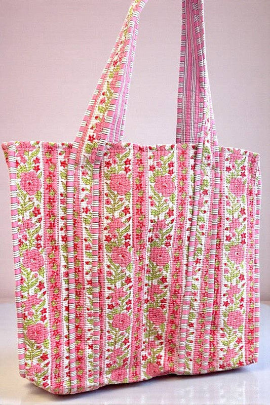 Ophelia Pink Floral Tote Bag