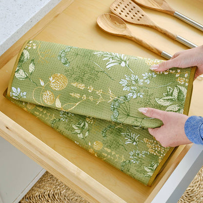 Kitchen Herbs Dish Drying Mats, Set of 2