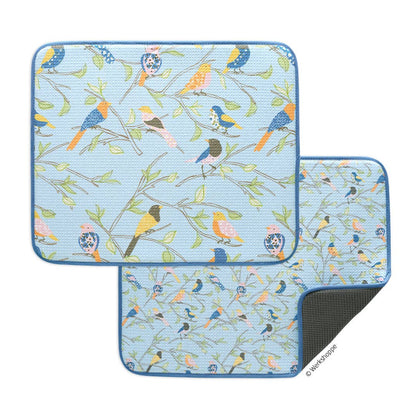 Floral Finch & Friends Dish Drying Mats, Set of 2