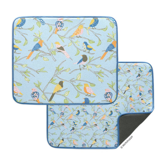 Floral Finch & Friends Dish Drying Mats, Set of 2
