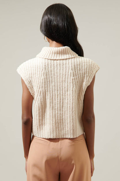 Monica Sleeveless Cropped Turtleneck Sweater