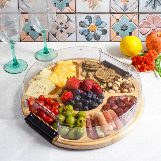 Flip, Serve & Store™ Round Charcuterie Board w/ Locking Lid
