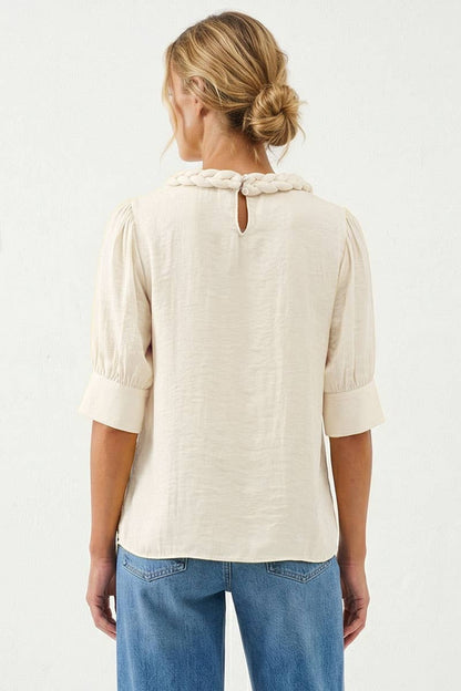 Half Sleeve Braided Detail Blouse