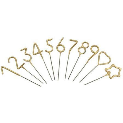 Mini 4" Gold Number Sparkler Wand Display - Pre-Filled