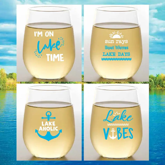 Lake Vibes Shatterproof Wine Glasses- 2pk