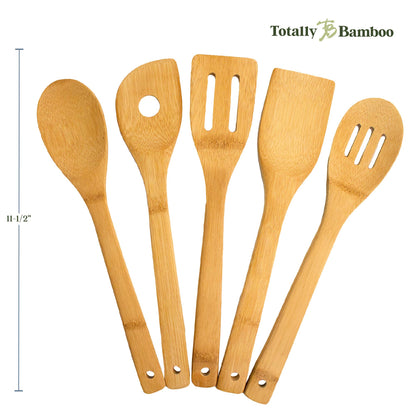 5-Piece Bamboo Cooking Utensil Set, Dishwasher Safe