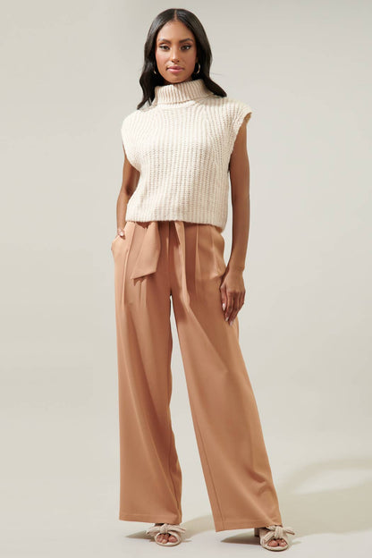 Monica Sleeveless Cropped Turtleneck Sweater