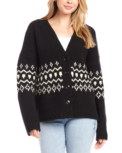 Jacquard Sweater Cardigan