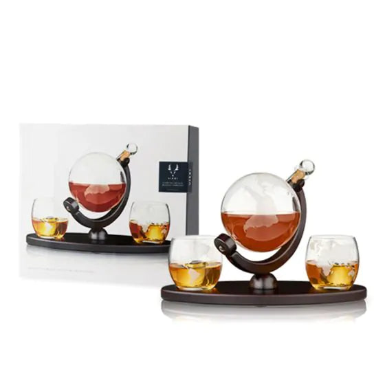 Globe Decanter & Whiskey Tumblers Set