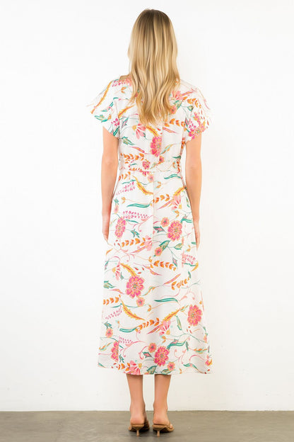 Short Sleeve Floral Pattern Dress
