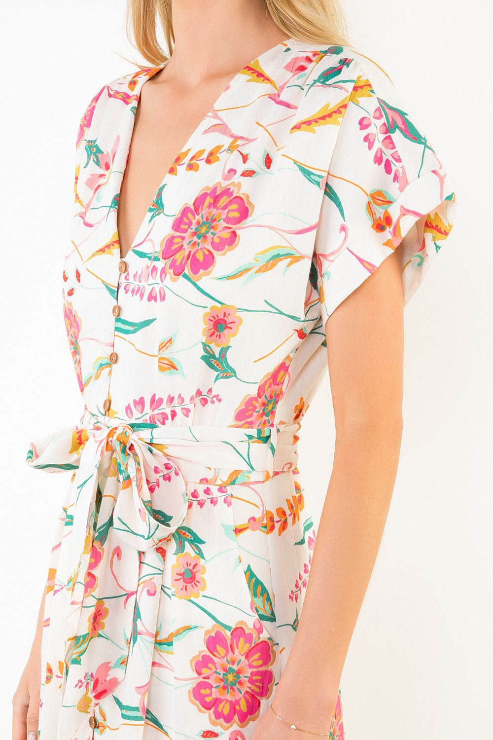 Short Sleeve Floral Pattern Dress