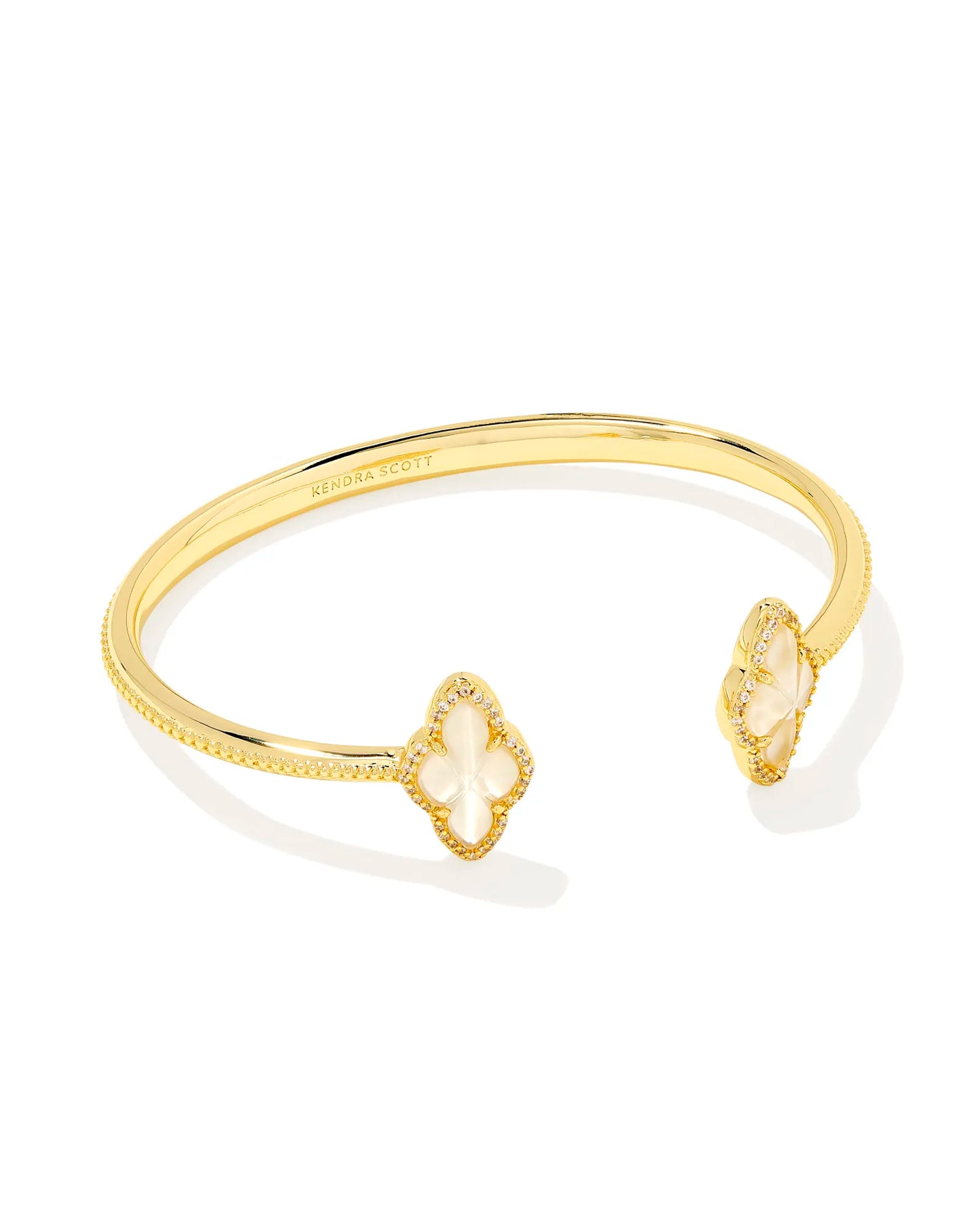 Abbie Gold Pave Frame Cuff Bracelet