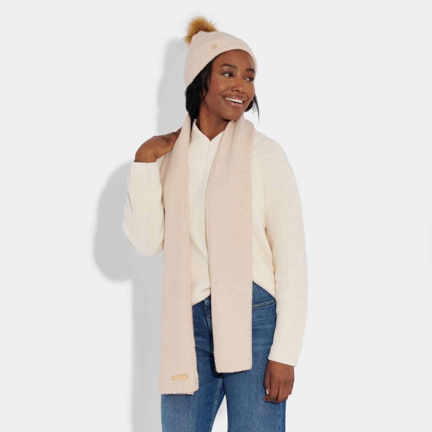 Boxed Fine Knitted Hat and Scarf Set