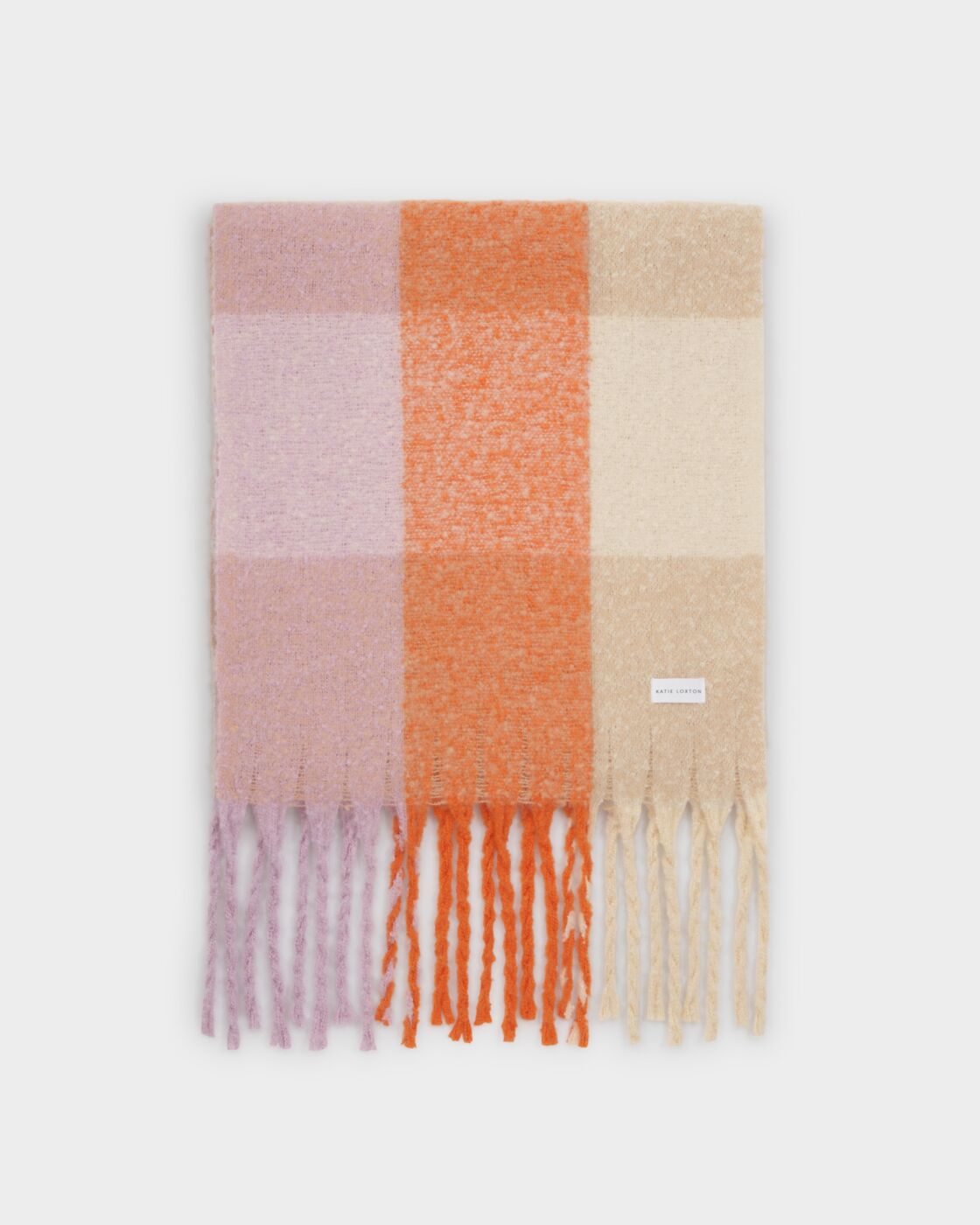 Recycled Checked Tassel Scarf