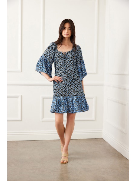 Contrast Ruffle Hem Dress