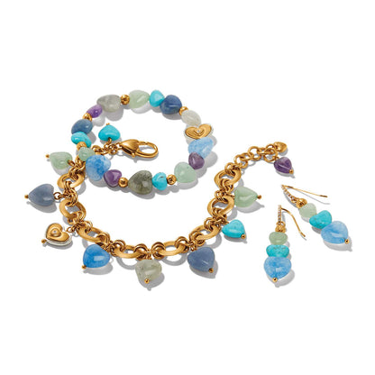 One Heart Multi Heart Bead Link Bracelet