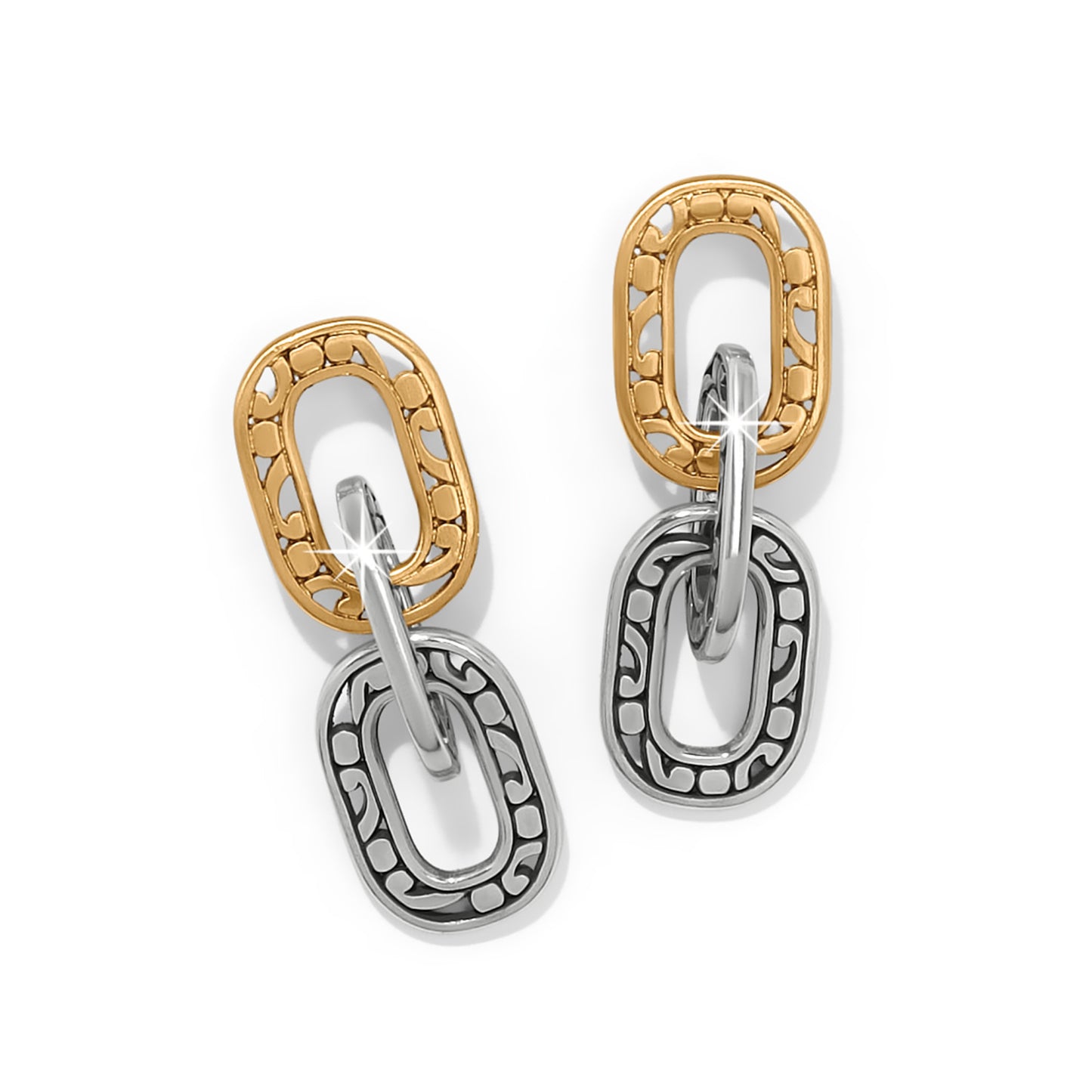 Contempo Linx Duo Two Tone Post Drop Earrings