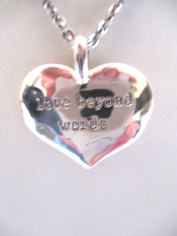 Love Beyond Words Heart Necklace