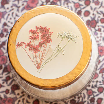 Pressed Floral Candle