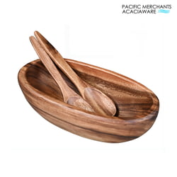 Acacia Wood Oval Serving Bowl