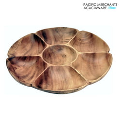 Acacia Wood Chip and Dip Tray with 7 Sections