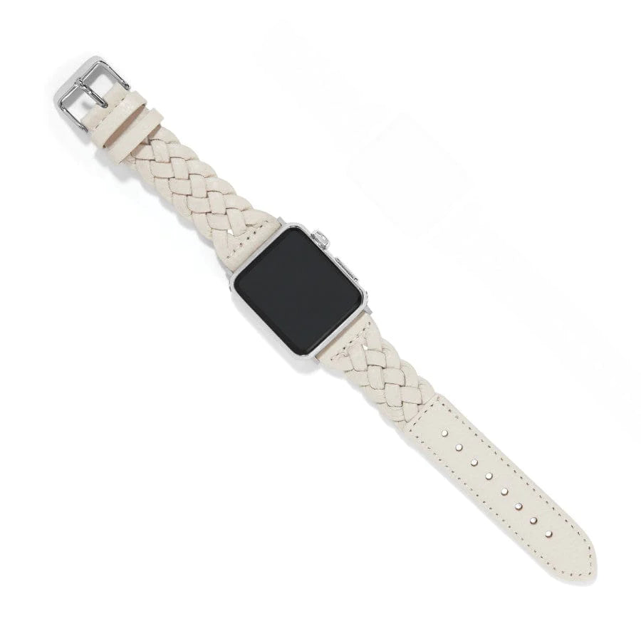 Sutton Braided Leather Watch Band- White