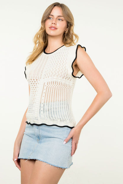 Flutter Sleeve Knit Top