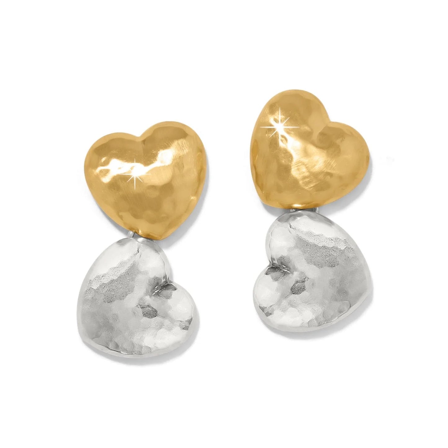 Versailles Trianon Heart Small Two Tone Post Drop Earrings