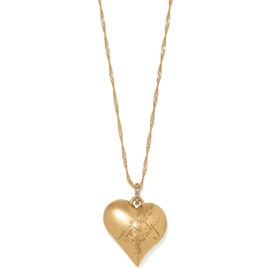 Trust Your Journey Golden Heart Necklace