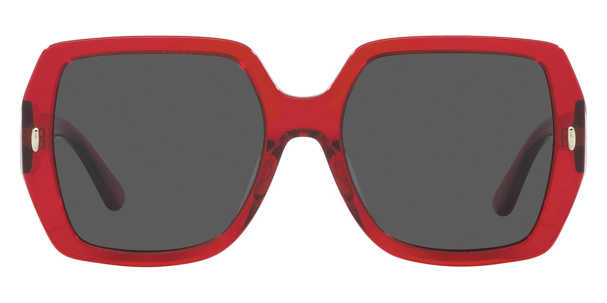 TORY BURCH TRANSPARENT RED W/SOLID GREY