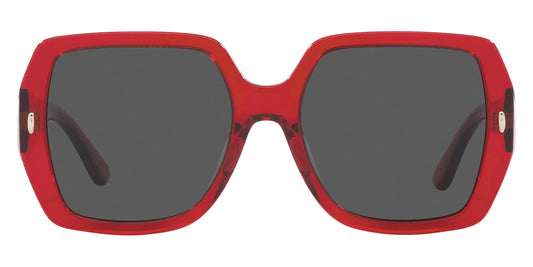 TORY BURCH TRANSPARENT RED W/SOLID GREY