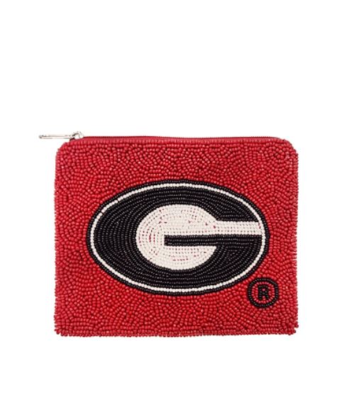 UGA Beaded Coin Pouch