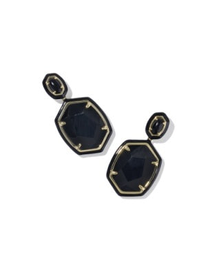 Daphne Enamel Framed Drop Earrings