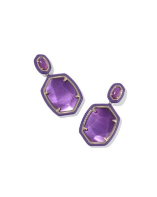 Daphne Enamel Framed Drop Earrings