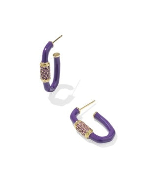 Emery Enamel Hoop Earrings