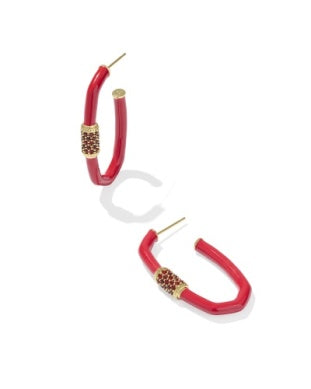 Emery Enamel Hoop Earrings