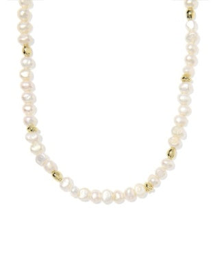GABRIELLA PEARL STRAND NECKLACE GOLD FRESHWATER CULTURED PEARL