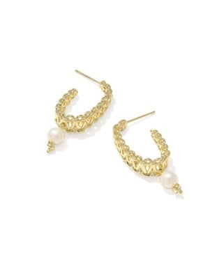 GABRIELLA PEARL HOOP EARRINGS