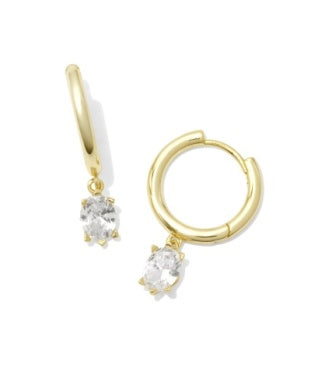 CAILIN SINGLE STONE HUGGIE EARRINGS