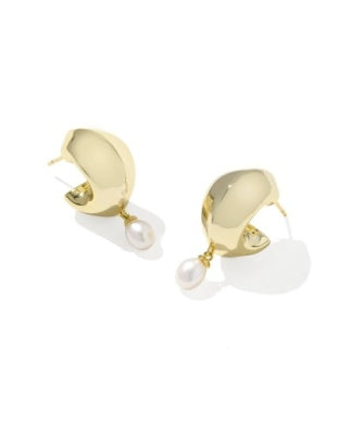 OAKLAND PEARL HUGGIE EARRINGS