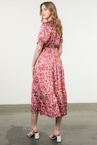 Short Sleeve Print Maxi Dress